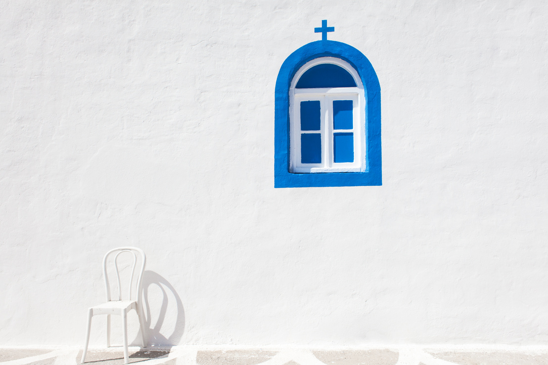 Church wall in Kos island, Greece